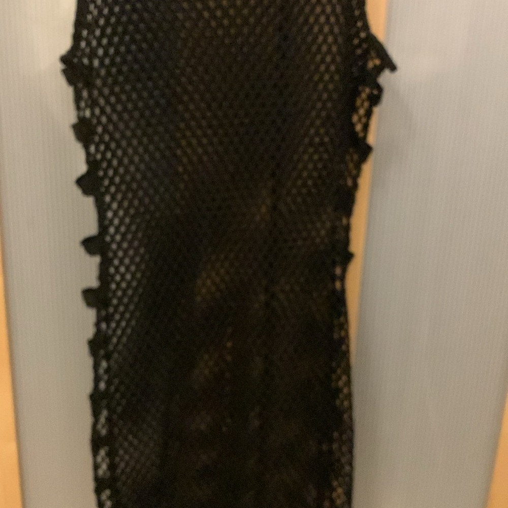 Black fishnet stretchy dress Size 1XL - Picture 4 of 10